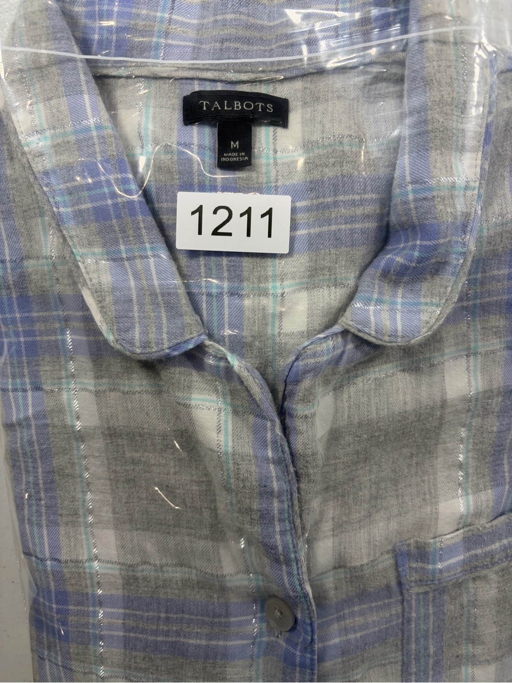 Talbots Flannel Button-Front Plaid Shirt Dress (M) - Picture 5 of 5